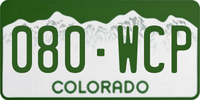 CO license plate 080WCP