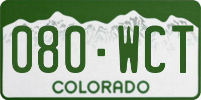CO license plate 080WCT