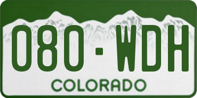 CO license plate 080WDH