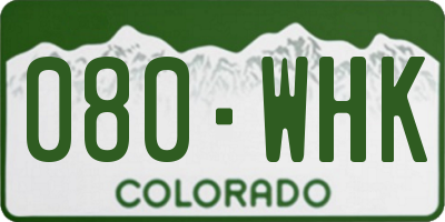 CO license plate 080WHK