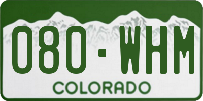 CO license plate 080WHM