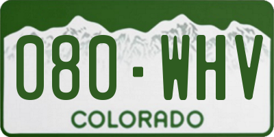 CO license plate 080WHV