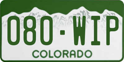 CO license plate 080WIP