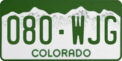 CO license plate 080WJG