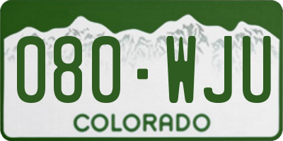 CO license plate 080WJU