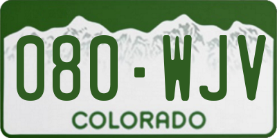 CO license plate 080WJV