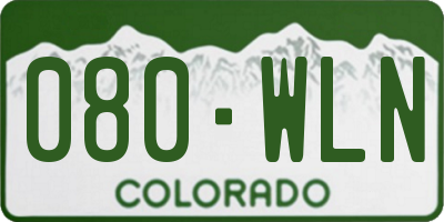 CO license plate 080WLN