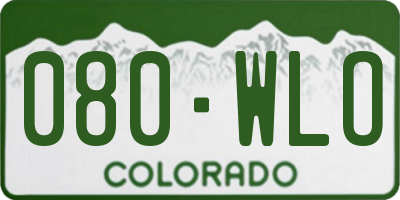 CO license plate 080WLO