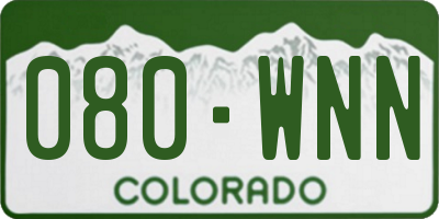 CO license plate 080WNN