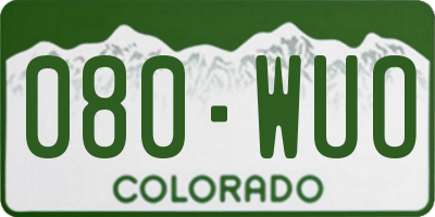 CO license plate 080WUO