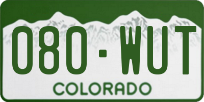 CO license plate 080WUT