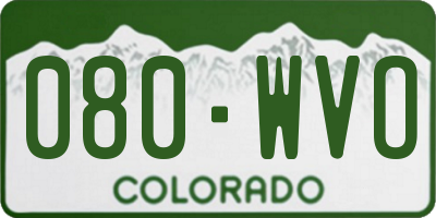 CO license plate 080WVO