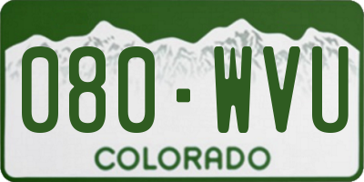 CO license plate 080WVU