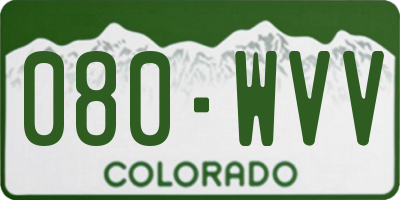 CO license plate 080WVV