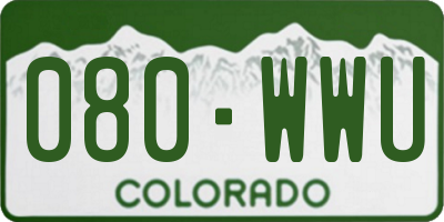 CO license plate 080WWU