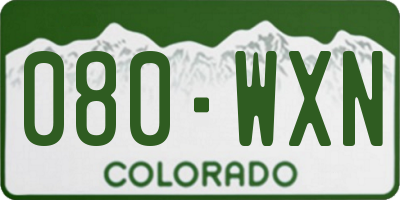 CO license plate 080WXN