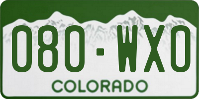 CO license plate 080WXO