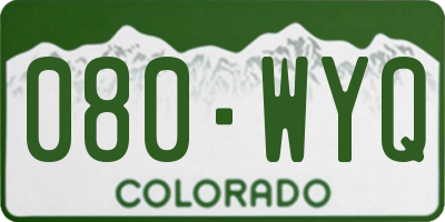 CO license plate 080WYQ