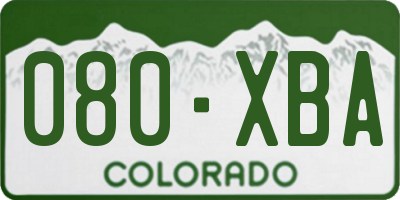 CO license plate 080XBA