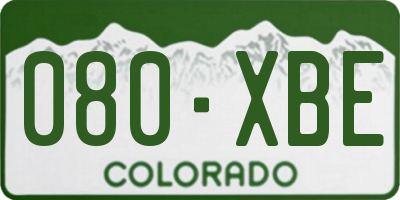 CO license plate 080XBE