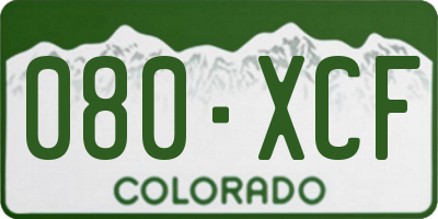 CO license plate 080XCF