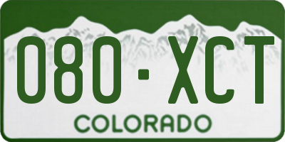 CO license plate 080XCT