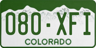 CO license plate 080XFI