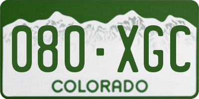 CO license plate 080XGC