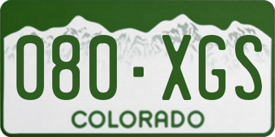 CO license plate 080XGS