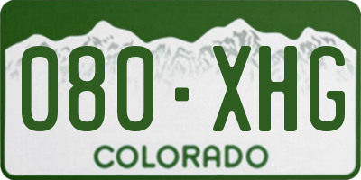 CO license plate 080XHG