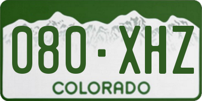 CO license plate 080XHZ