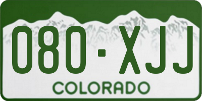 CO license plate 080XJJ