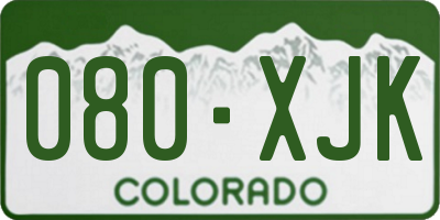 CO license plate 080XJK