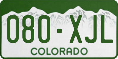 CO license plate 080XJL