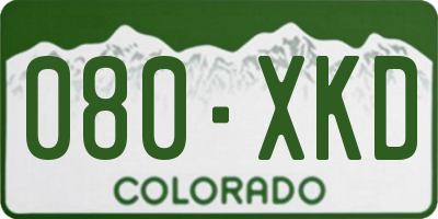 CO license plate 080XKD