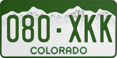 CO license plate 080XKK