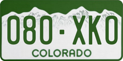 CO license plate 080XKO