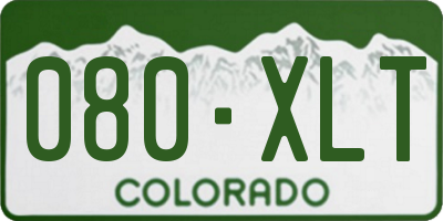 CO license plate 080XLT