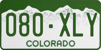 CO license plate 080XLY