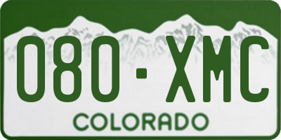 CO license plate 080XMC