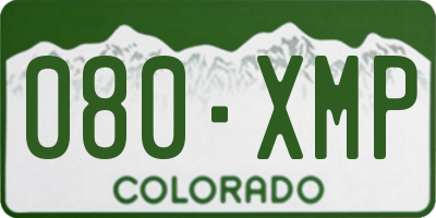 CO license plate 080XMP