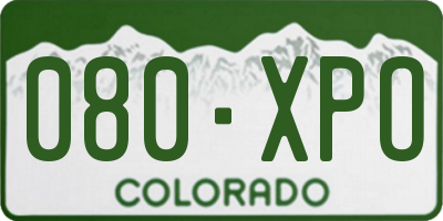 CO license plate 080XPO
