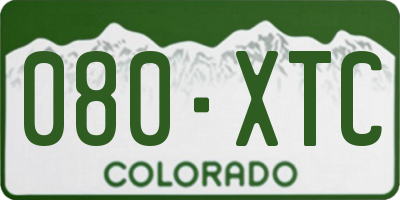 CO license plate 080XTC