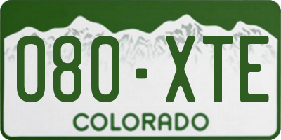 CO license plate 080XTE
