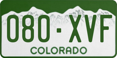CO license plate 080XVF