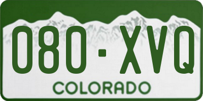 CO license plate 080XVQ