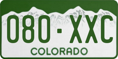 CO license plate 080XXC