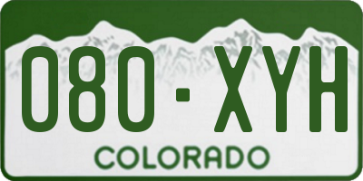 CO license plate 080XYH