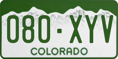 CO license plate 080XYV