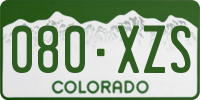 CO license plate 080XZS